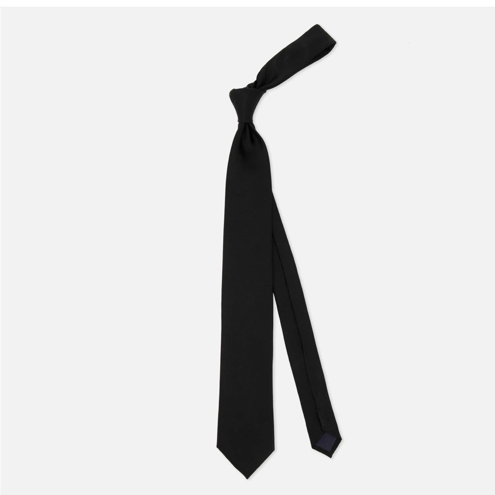 NWT The Tie Bar Solid Satin Black Tie